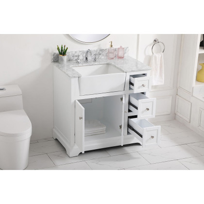 Elegant Bathroom Vanity - White (VF60236WH-BS)