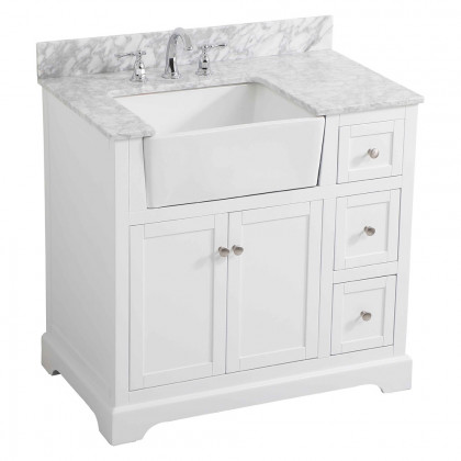 Elegant Bathroom Vanity - White (VF60236WH-BS)