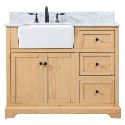 Elegant Bathroom Vanity - Natural Wood (VF60242NW-BS)