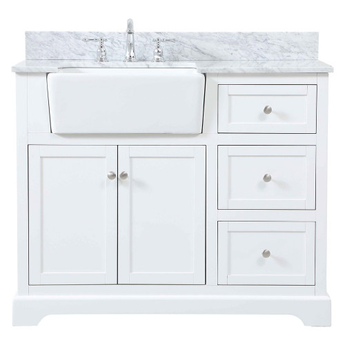 Elegant Bathroom Vanity - White (VF60242WH-BS)