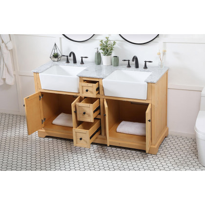 Elegant Bathroom Vanity - Natural Wood (VF60260DNW)