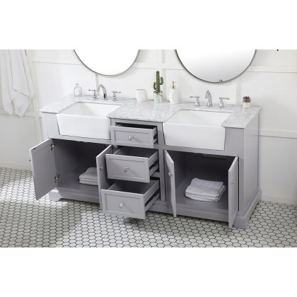 Elegant Bathroom Vanity - Gray (VF60272DGR)