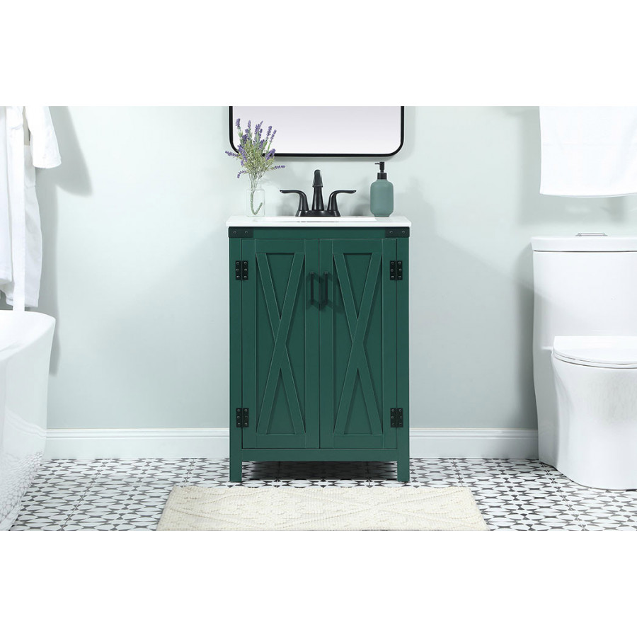 Elegant Bathroom Vanity - Green (VF90224MGN)