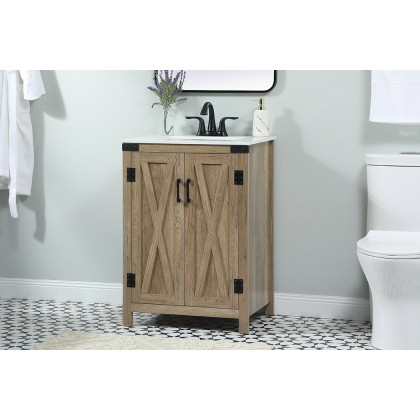 Elegant Bathroom Vanity - Natural Wood (VF90224NT)