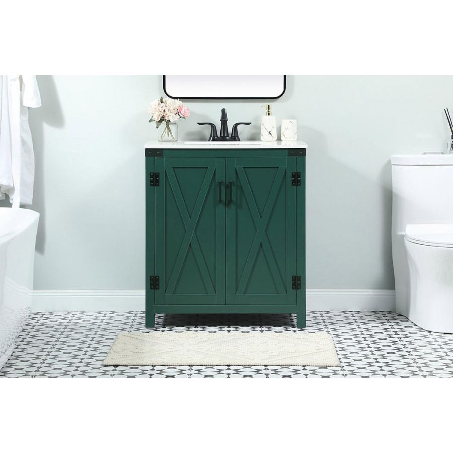 Elegant Bathroom Vanity - Green (VF90230MGN)