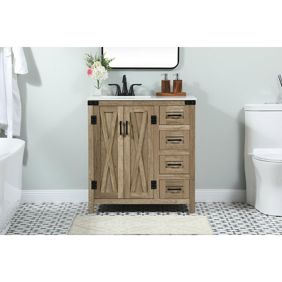 Elegant Bathroom Vanity - Natural Wood (VF90232NT)