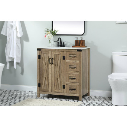 Elegant Bathroom Vanity - Natural Wood (VF90232NT)