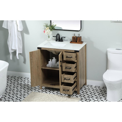 Elegant Bathroom Vanity - Natural Wood (VF90232NT)