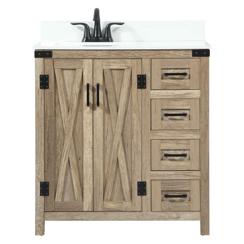 Elegant Bathroom Vanity - Natural Wood (VF90232NT-BS)
