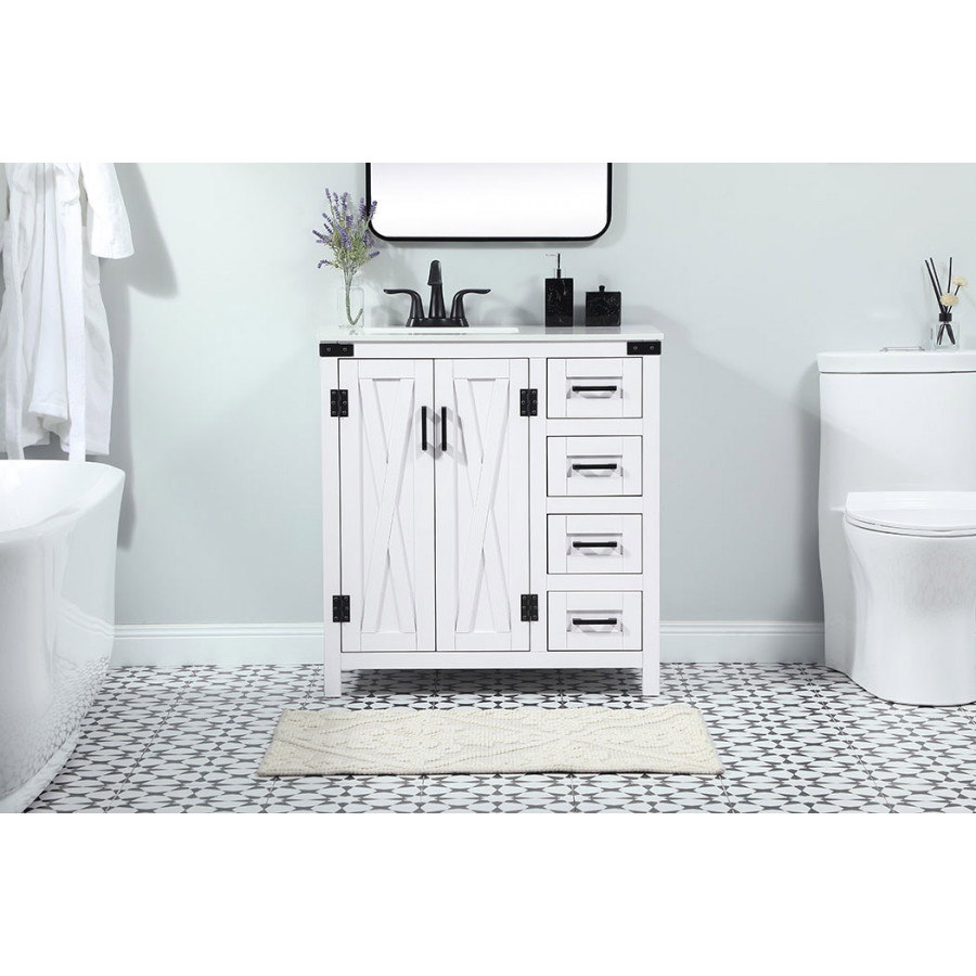 Elegant Bathroom Vanity - White (VF90232WH)