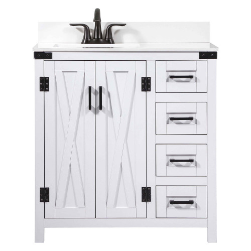 Elegant Bathroom Vanity - White (VF90232WH-BS)