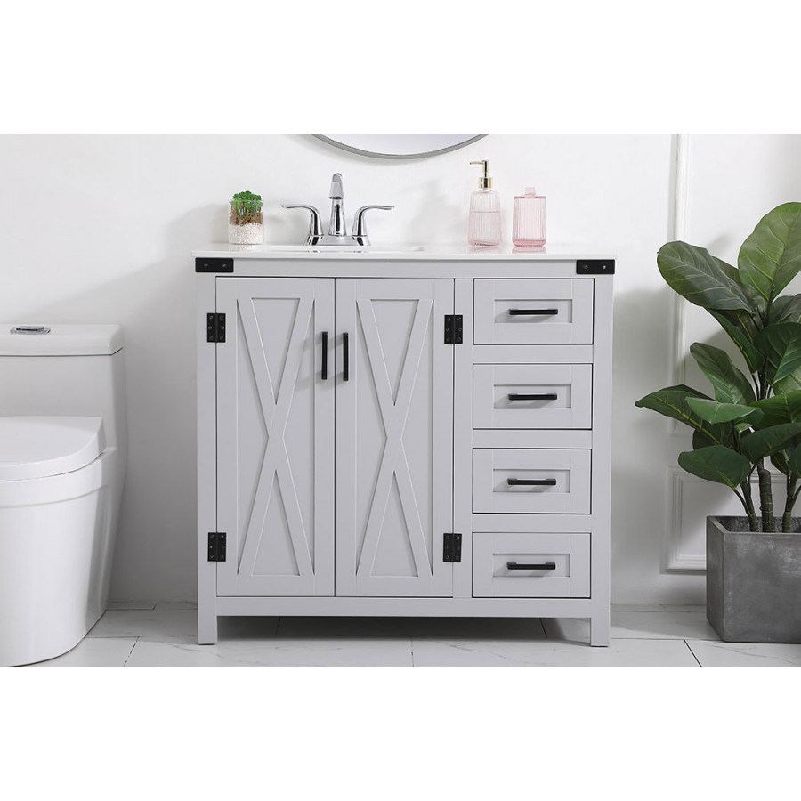 Elegant Bathroom Vanity - Gray (VF90236GR)