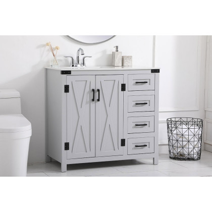 Elegant Bathroom Vanity - Gray (VF90236GR)