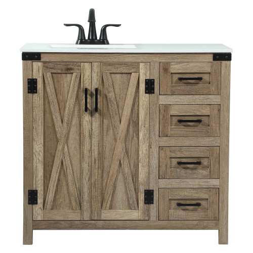Elegant Bathroom Vanity - Natural Wood (VF90236NT)