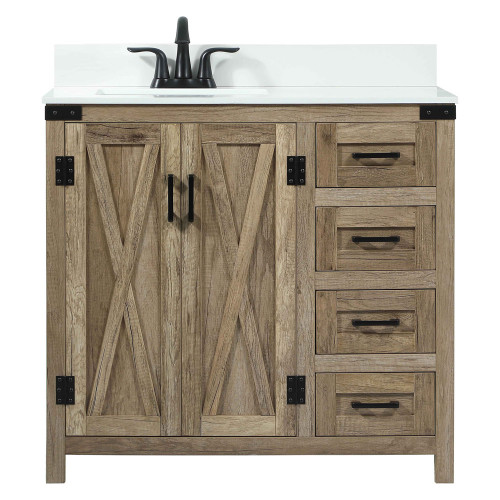 Elegant Bathroom Vanity - Natural Wood (VF90236NT-BS)