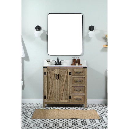 Elegant Bathroom Vanity - Natural Wood (VF90236NT-BS)
