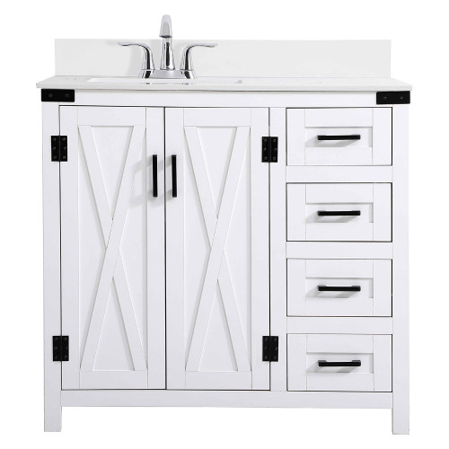 Elegant Bathroom Vanity - White (VF90236WH-BS)