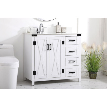 Elegant Bathroom Vanity - White (VF90236WH-BS)