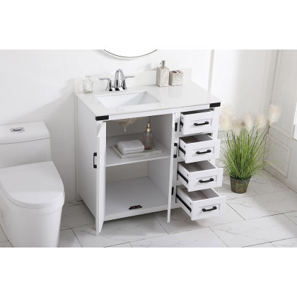 Elegant Bathroom Vanity - White (VF90236WH-BS)