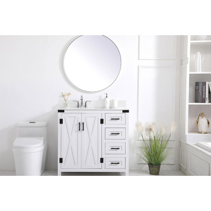 Elegant Bathroom Vanity - White (VF90236WH-BS)