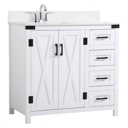 Elegant Bathroom Vanity - White (VF90236WH-BS)