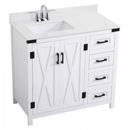 Elegant Bathroom Vanity - White (VF90236WH-BS)