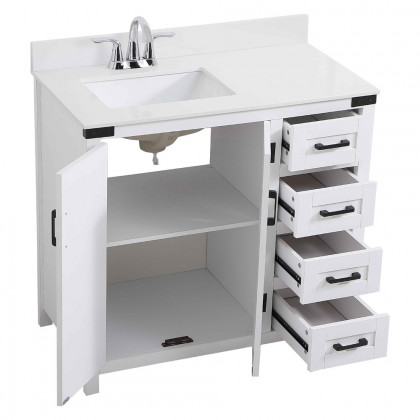 Elegant Bathroom Vanity - White (VF90236WH-BS)