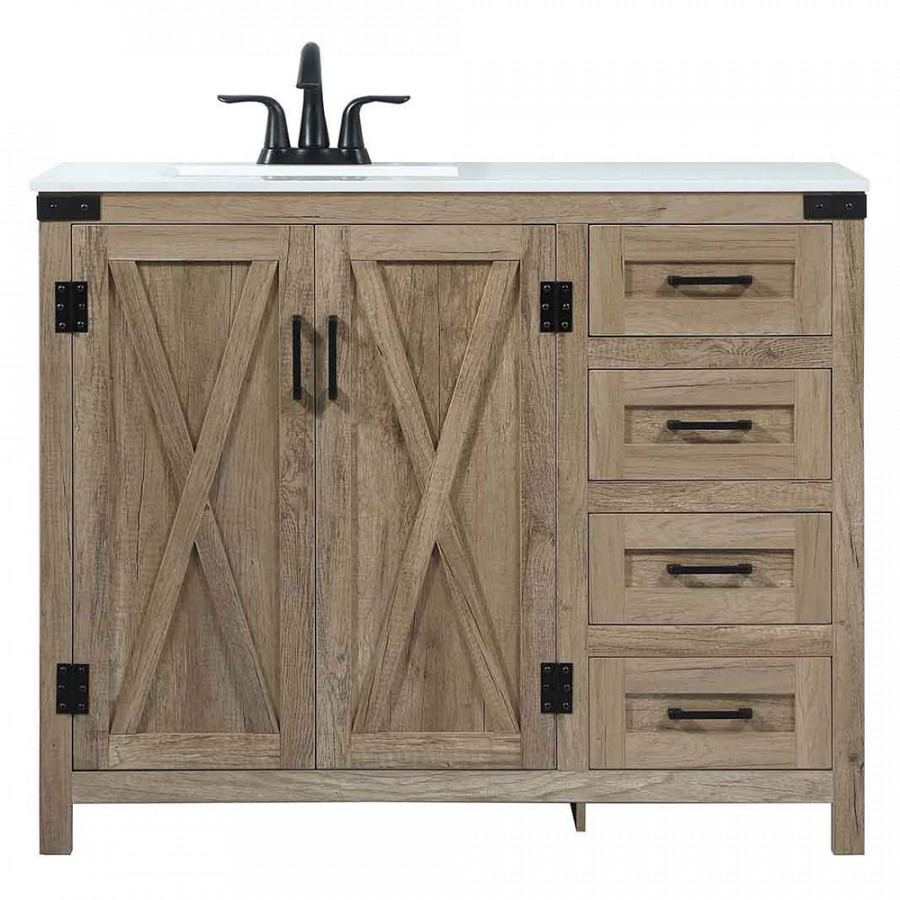 Elegant Bathroom Vanity - Natural Wood (VF90242NT)