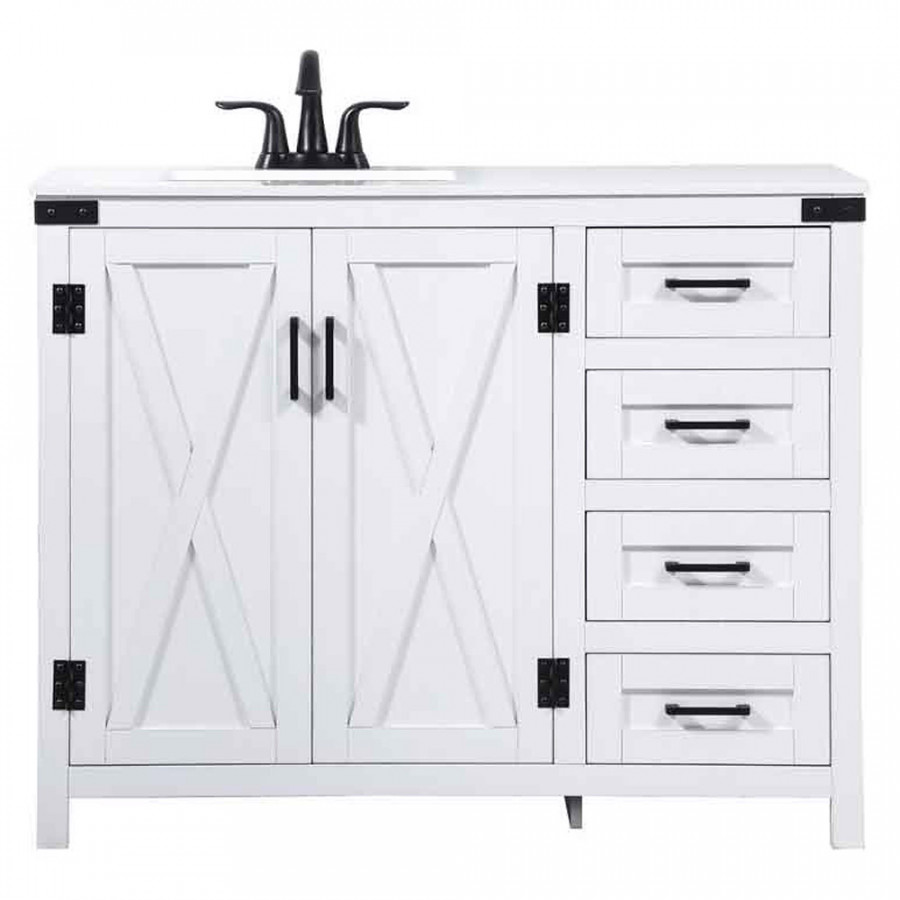 Elegant Bathroom Vanity - White (VF90242WH)