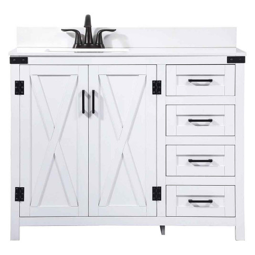 Elegant Bathroom Vanity - White (VF90242WH-BS)