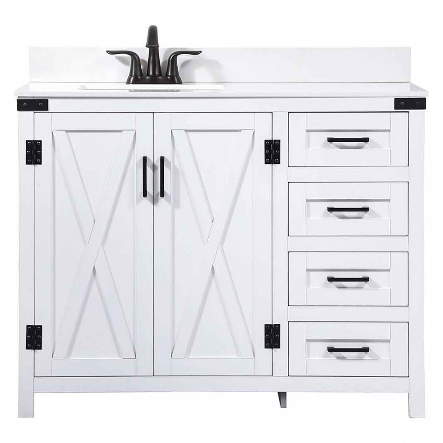 Elegant Bathroom Vanity - White (VF90242WH-BS)