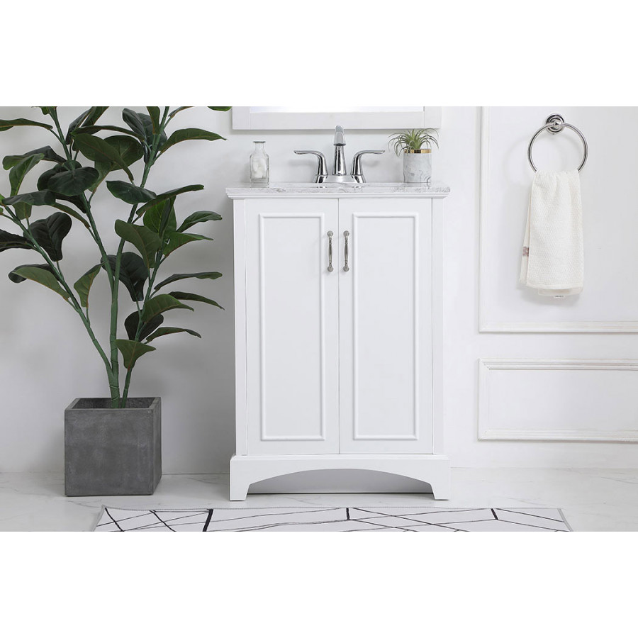 Elegant Bathroom Vanity - White, L 24" (VF90624WH)