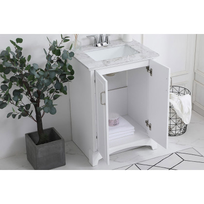 Elegant Bathroom Vanity - White, L 24" (VF90624WH)