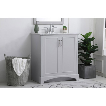 Elegant Bathroom Vanity - Gray, L 30" (VF90630GR)