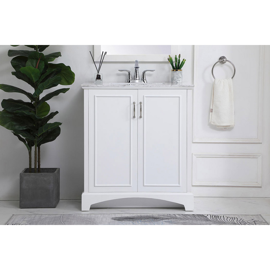 Elegant Bathroom Vanity - White, L 30" (VF90630WH)