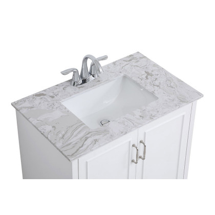 Elegant Bathroom Vanity - White, L 30" (VF90630WH)