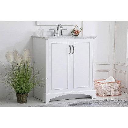 Elegant Bathroom Vanity - White, L 30" (VF90630WH)