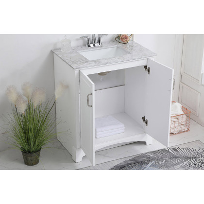 Elegant Bathroom Vanity - White, L 30" (VF90630WH)