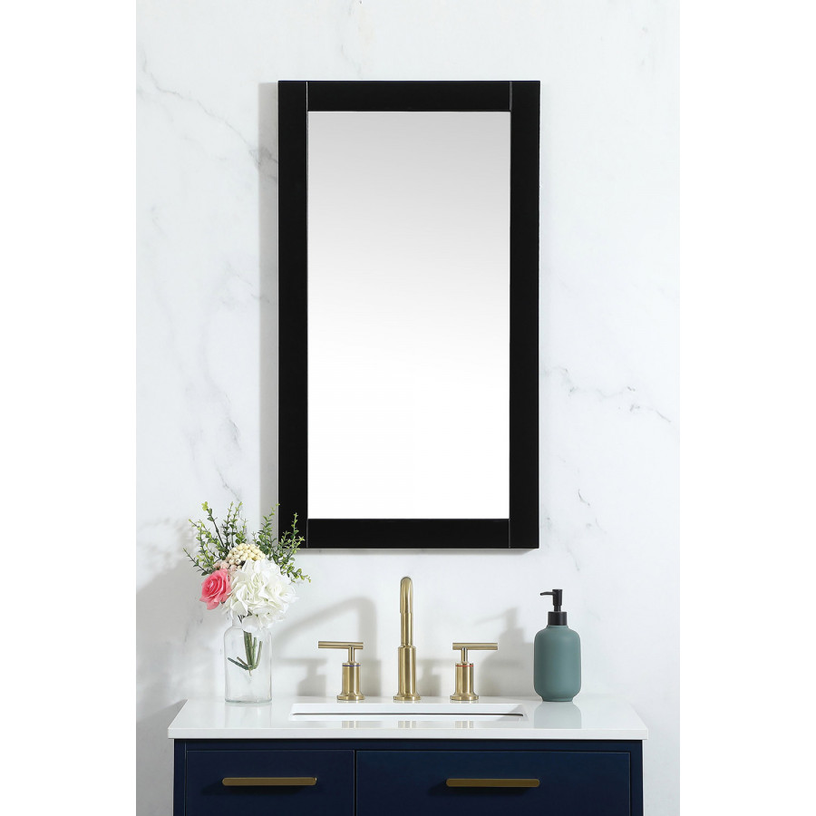 Elegant Wall Mirror - Black, D 18", H 32" (VM21832BK)