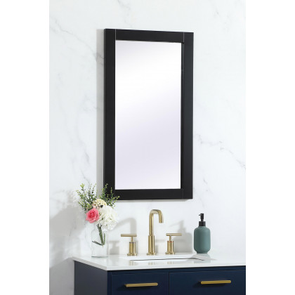 Elegant Wall Mirror - Black, D 18", H 32" (VM21832BK)