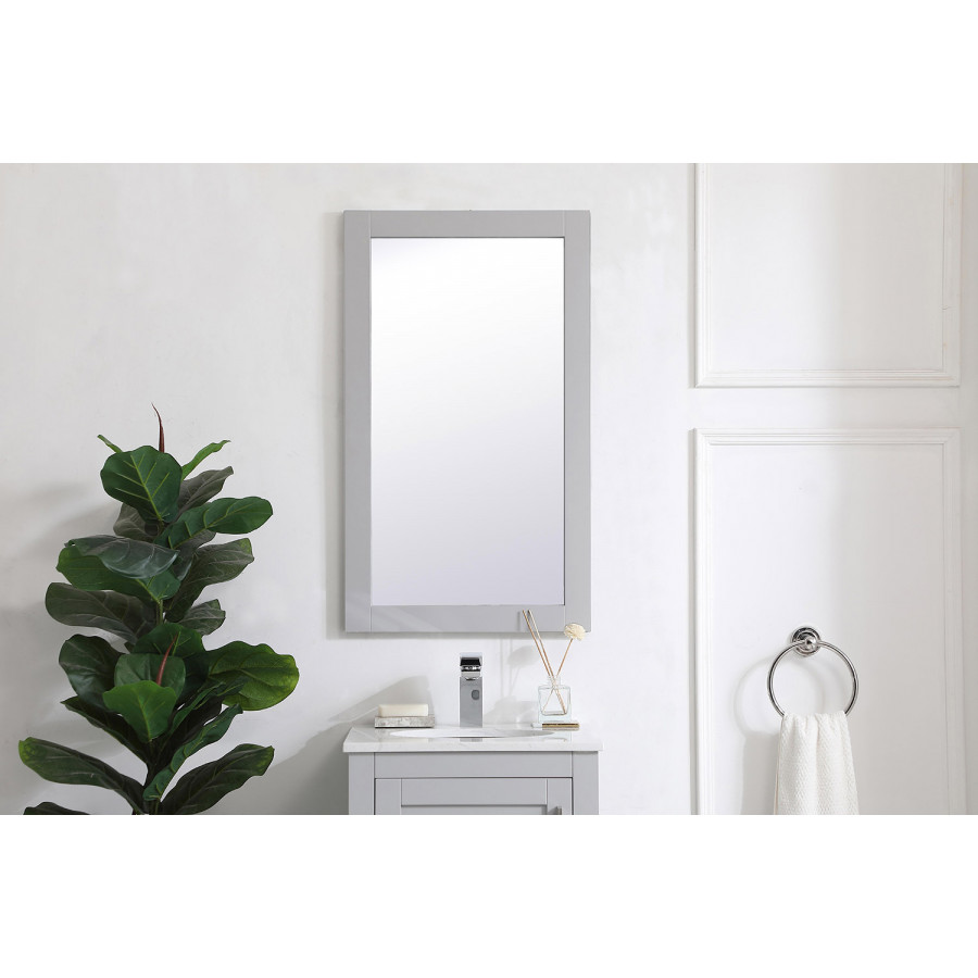 Elegant Wall Mirror - Gray, D 18", H 32" (VM21832GR)