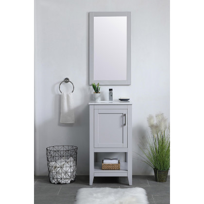 Elegant Wall Mirror - Gray, D 18", H 32" (VM21832GR)
