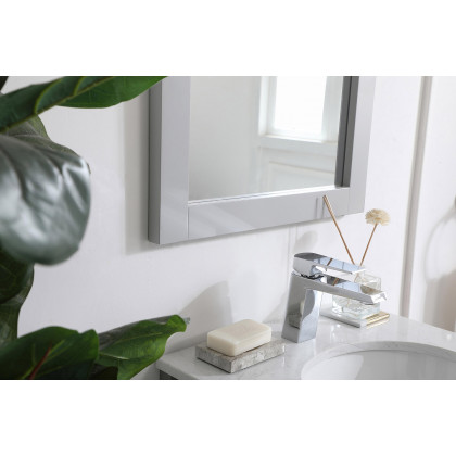 Elegant Wall Mirror - Gray, D 18", H 32" (VM21832GR)