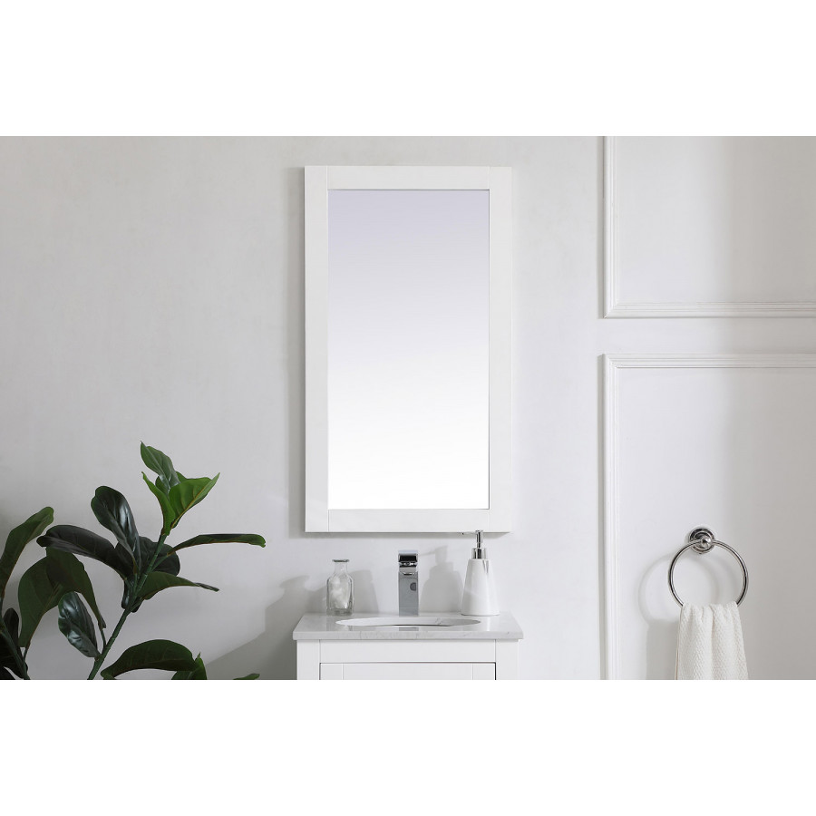 Elegant Wall Mirror - White, D 18", H 32" (VM21832WH)