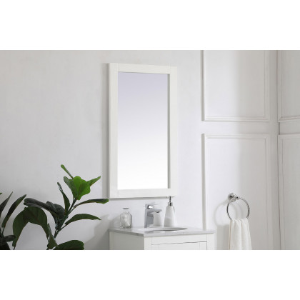 Elegant Wall Mirror - White, D 18", H 32" (VM21832WH)