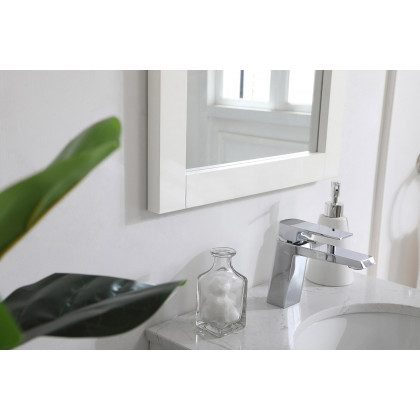 Elegant Wall Mirror - White, D 18", H 32" (VM21832WH)