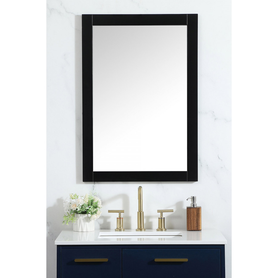 Elegant Wall Mirror - Black, D 22", H 32" (VM22232BK)
