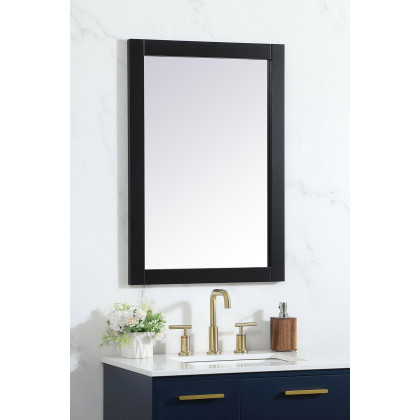 Elegant Wall Mirror - Black, D 22", H 32" (VM22232BK)