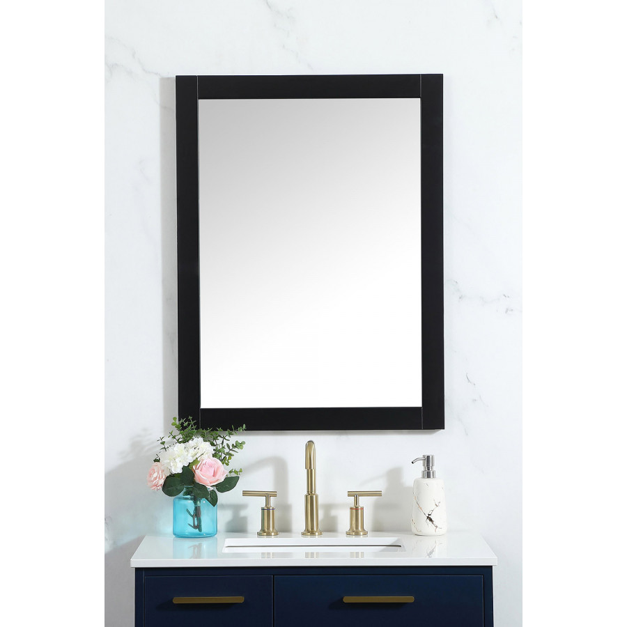 Elegant Wall Mirror - Black, D 24", H 32" (VM22432BK)