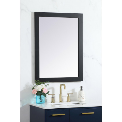 Elegant Wall Mirror - Black, D 24", H 32" (VM22432BK)